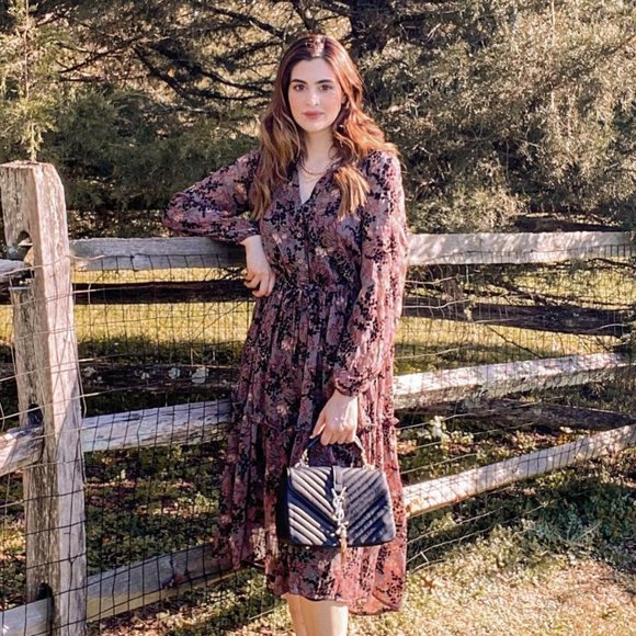 Long Sleeve Velvet Knox Rose Dress 